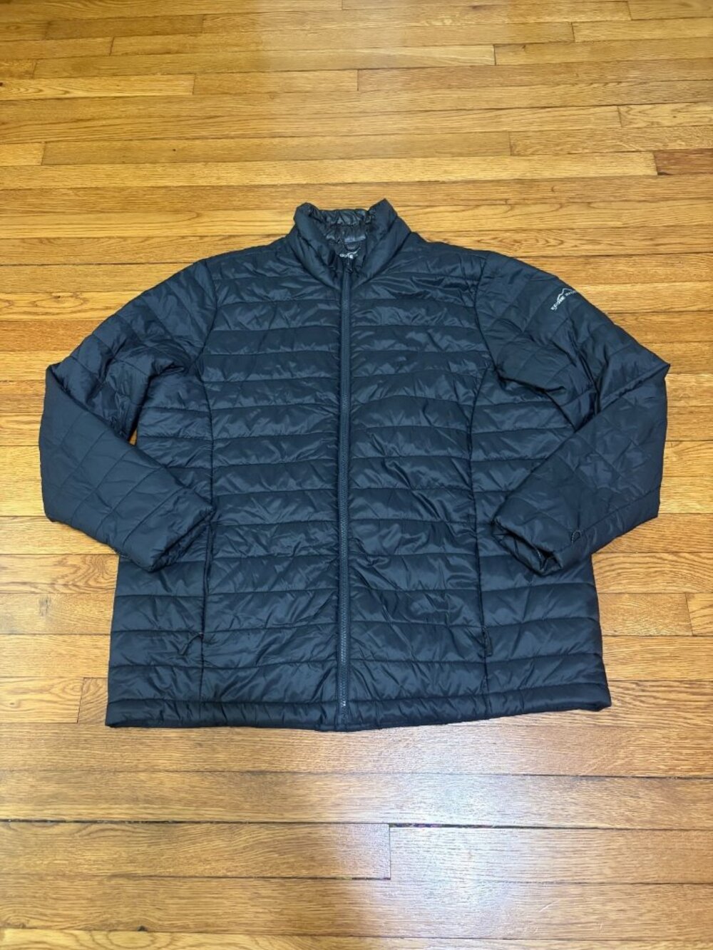 Eddie Bauer Mens Quilted Puffer Jacket Size 2XL Black Full Zip Insulated Pockets